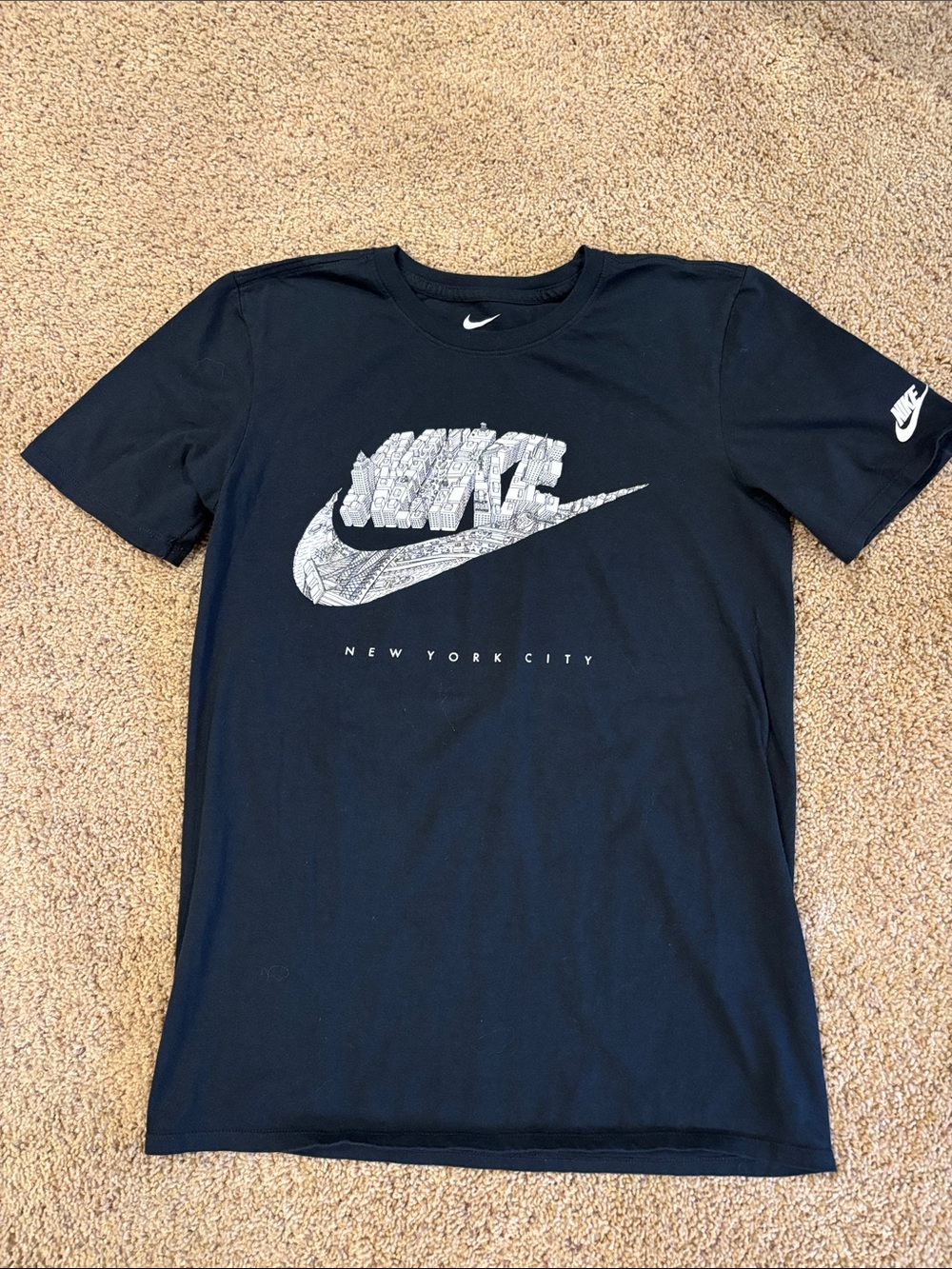Nike Black Short-Sleeve NYC Graphic Tee, size S.